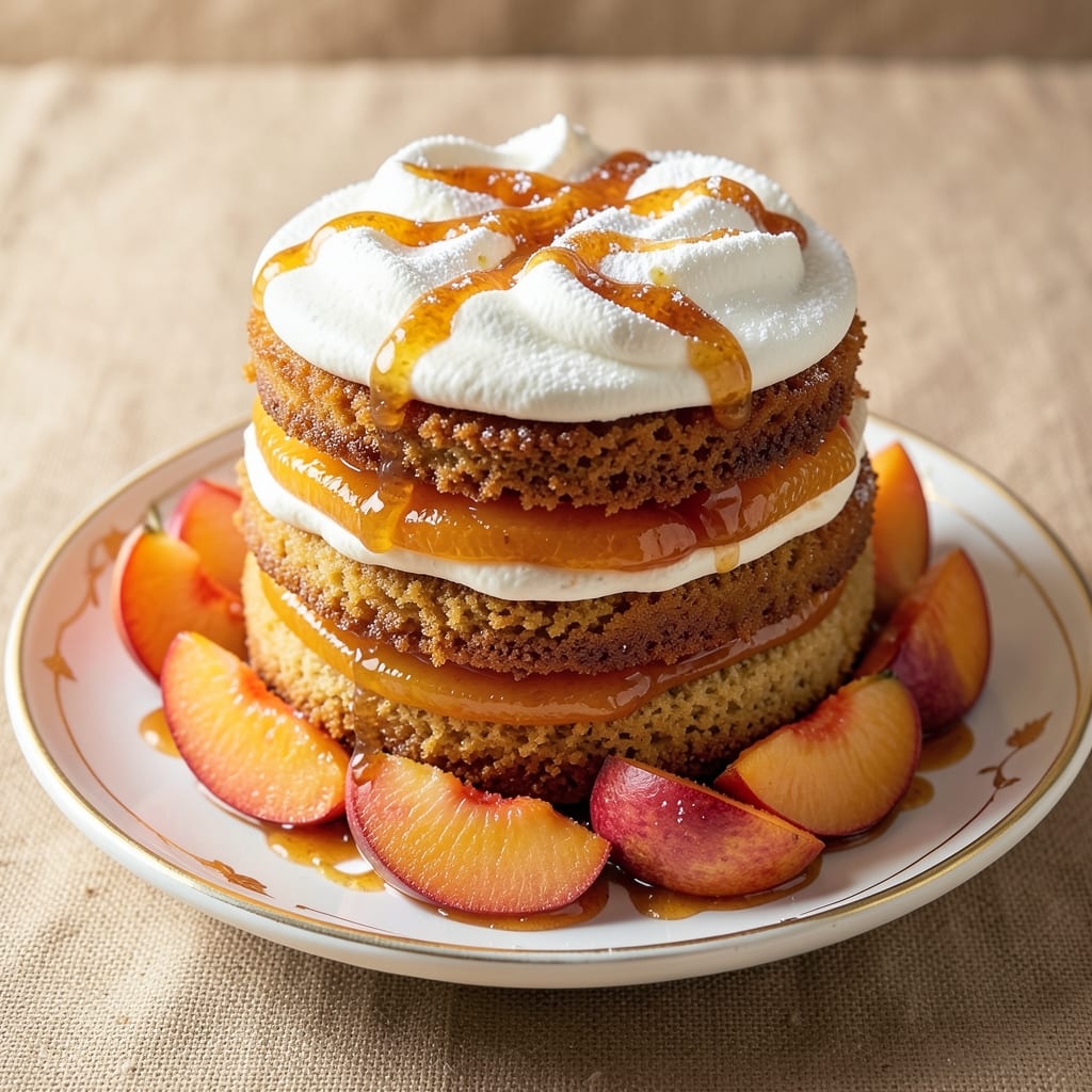Amazing Peach Cake Recipe: Juicy Layers with Buttery Streusel Crown