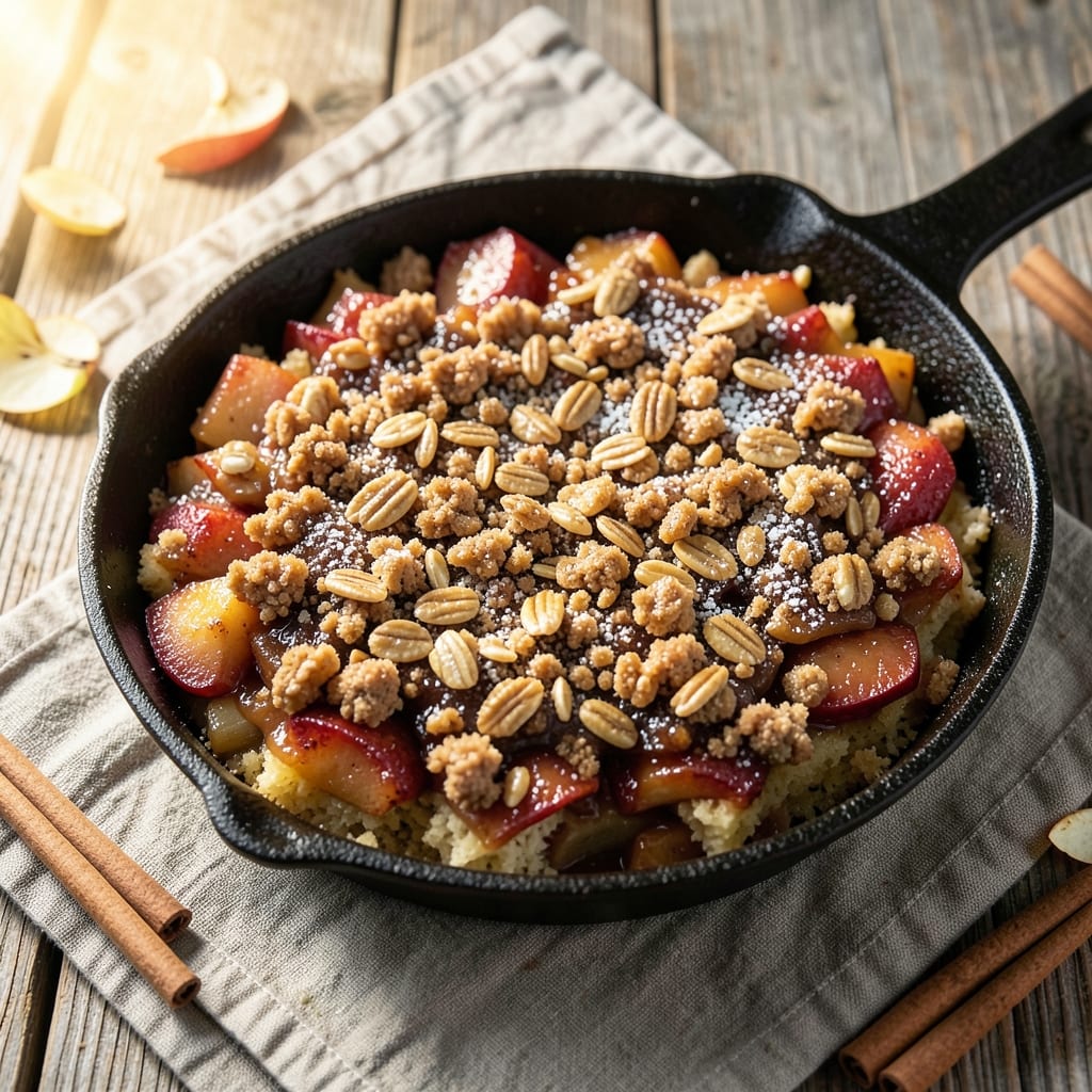 Apple Crisp Recipe Made With Yellow Cake Mix: No-Bake Streusel Crown for Effortless Dessert
