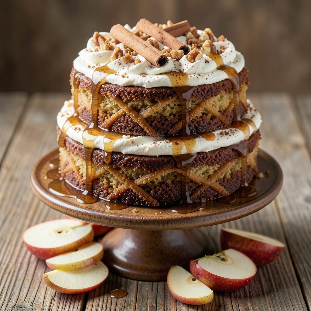 Apple Maple Spice Cake Recipe: Warm Caramelized Apple Streusel Crown