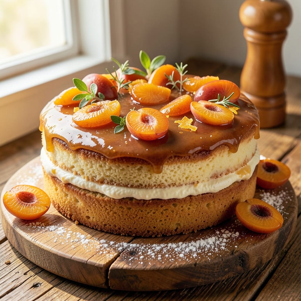 Apricot Fruit Cake Recipe: Boozy Apricot Swirls and Buttery Streusel Crown