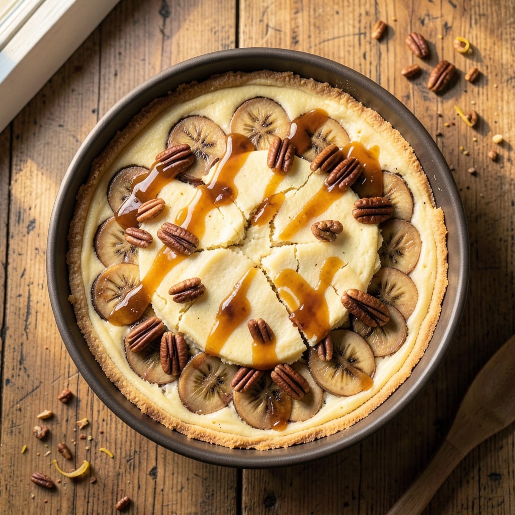 Banana Cheesecake Pie Recipe: Crustless Cream Cheese Swirls With Caramelized Top