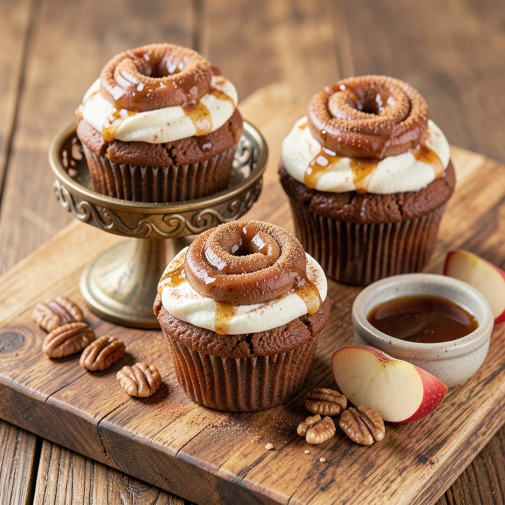 Apple Cider Donut Cupcakes Recipe: Spiced Caramel Glaze and Cakey Bites