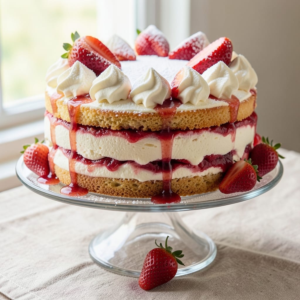 Amazing Strawberry Cake Recipe: Juicy Berries and Buttery Vanilla Swirls