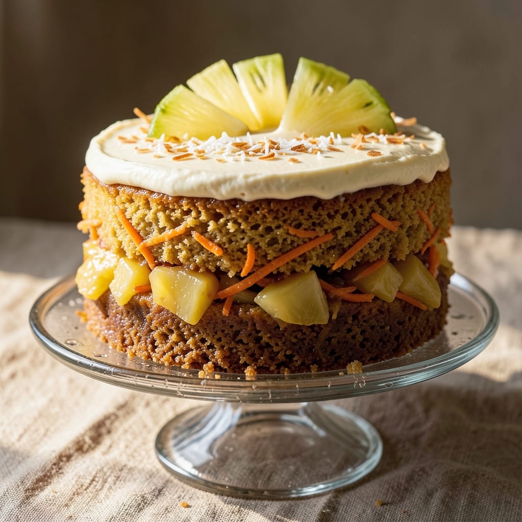Banana Carrot Pineapple Cake Recipe: Tropical Fruit Layers With Buttery Streusel Crown