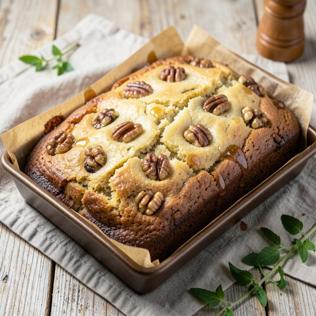 Banana Bread Recipe in a Cake Pan: Moist Layers With Walnut Swirls and Buttery Crust