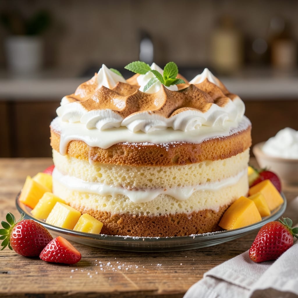 Authentic Puerto Rican Tres Leches Cake Recipe: Coconut-Rum Soak for Ultra-Moist Layers