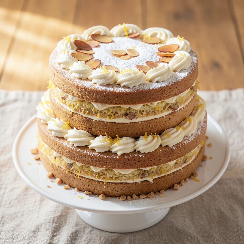Amandine Cake Recipe: Almond-Infused Layers with Citrus Zest Crunch