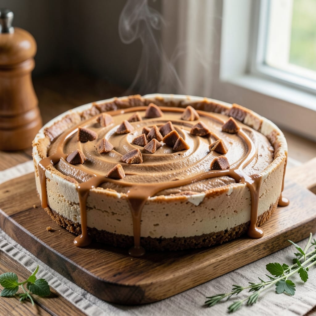 Baked Peanut Butter Cheesecake Recipe: Nutty Swirls and Crispy Top