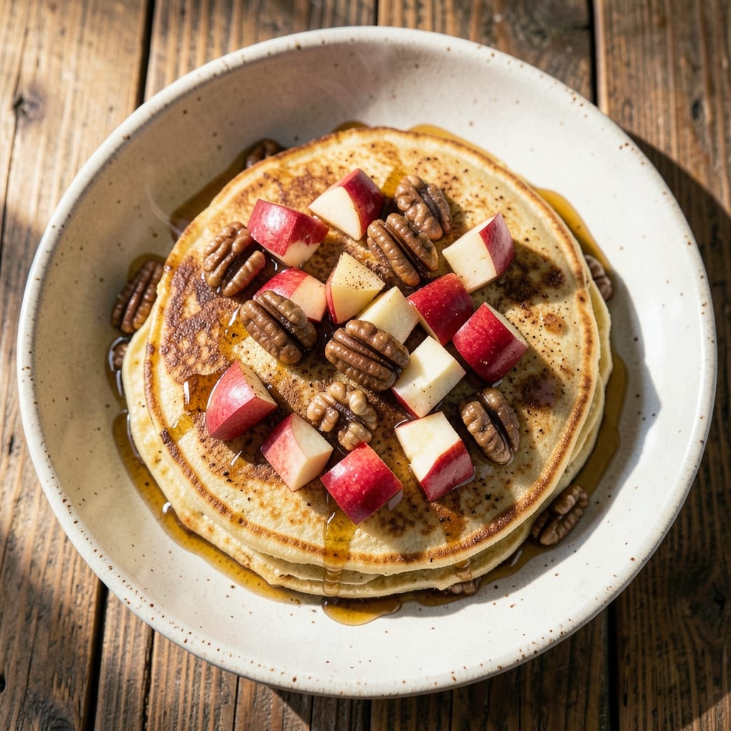 Apple Walnut Pancake Recipe: Crunchy Nut Topping and Warm Cinnamon Swirls
