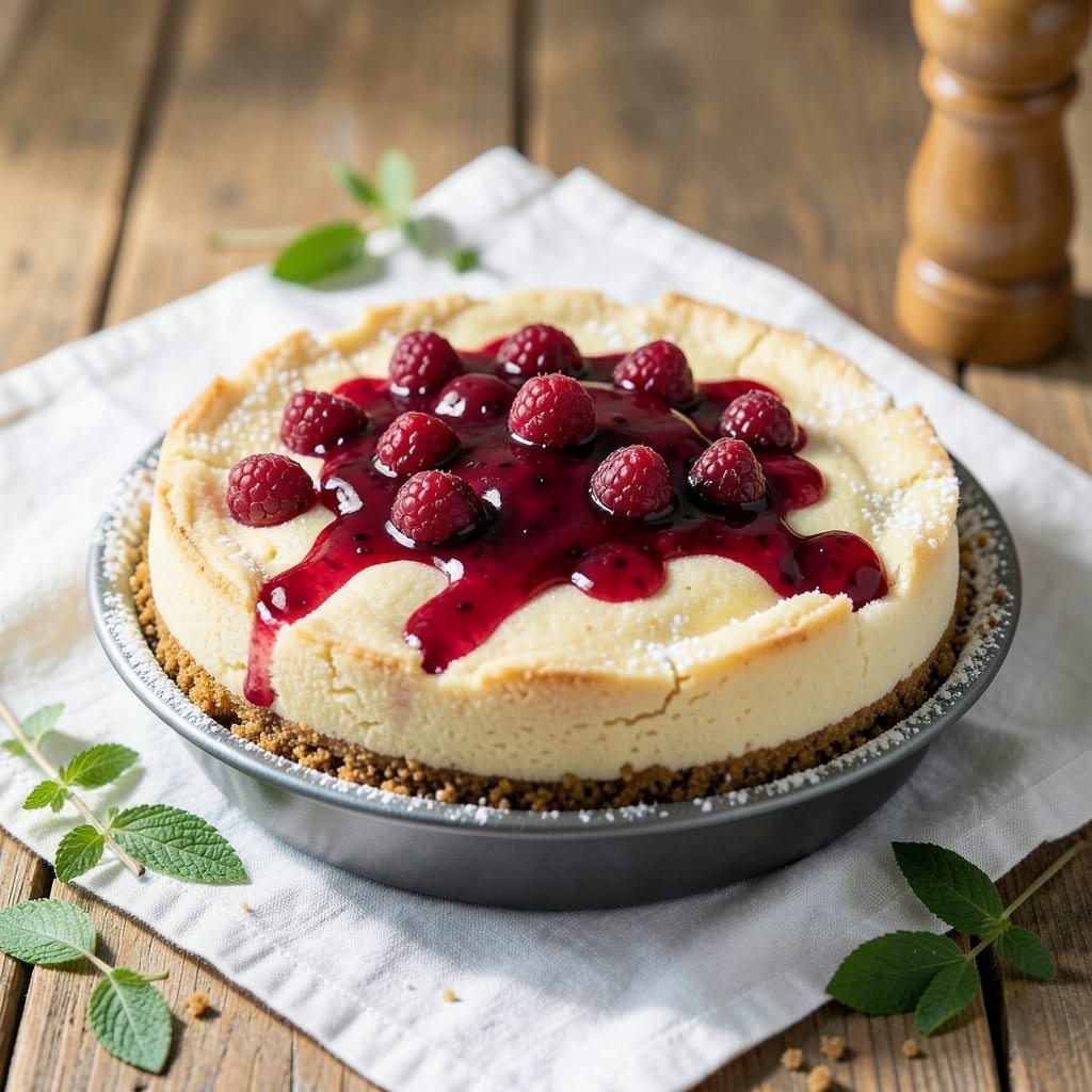 Baked Raspberry Cheesecake Recipe: Bursting Juicy Berries in Silky Cream
