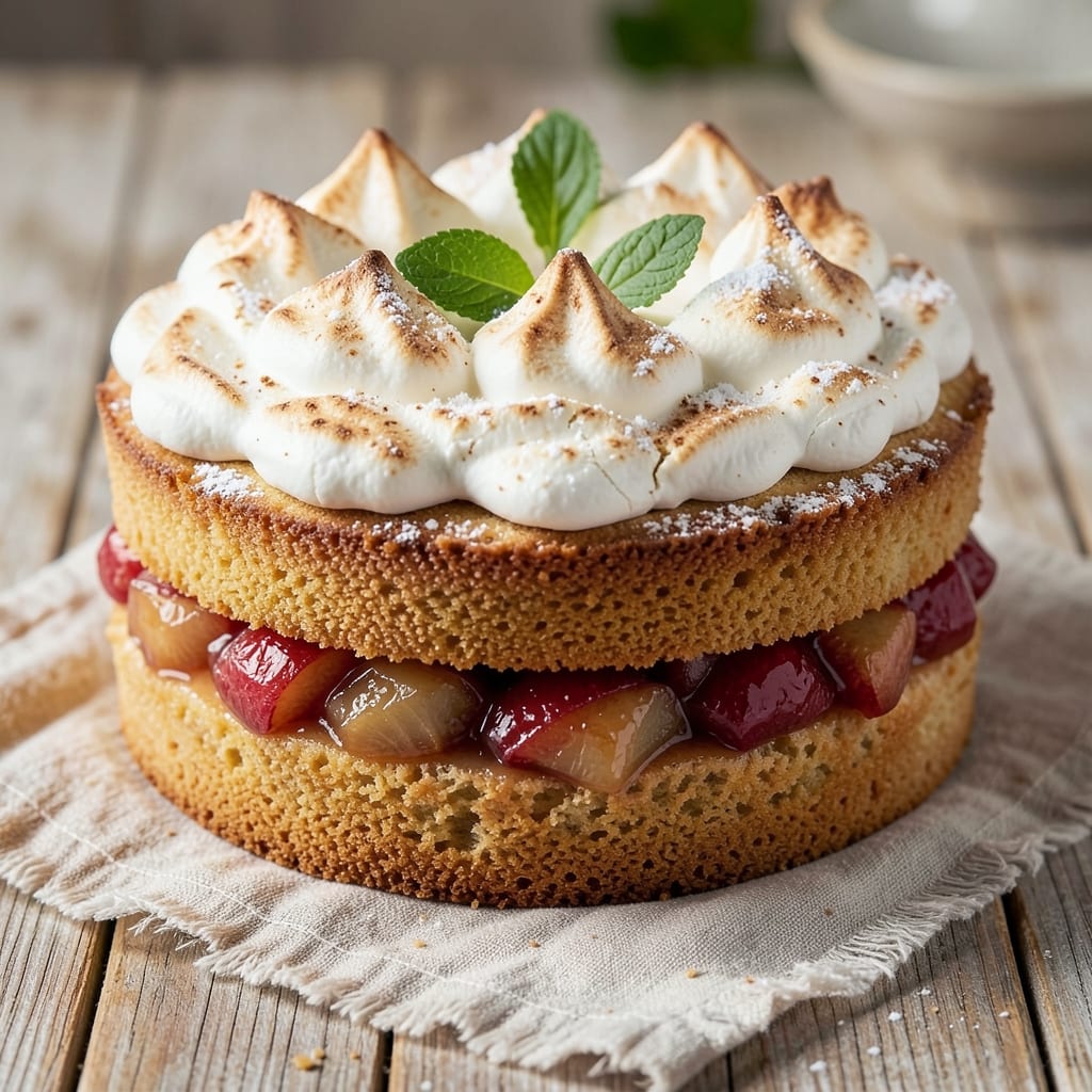 Apple Meringue Cake Recipe: Light-as-Air Layers With Toasted Almond Topping