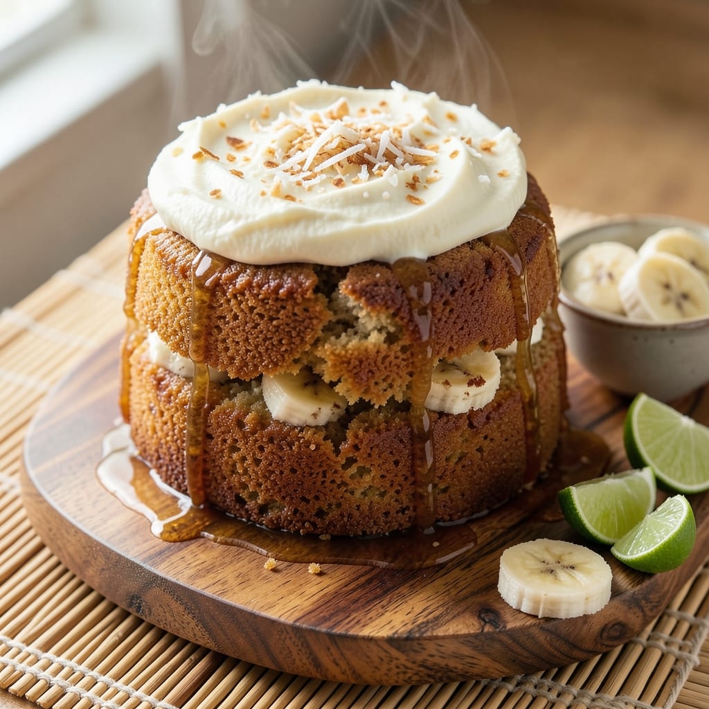 Banana Cake Recipe Fiji Style: Tropical Rum Infusion and Golden Streusel Crown