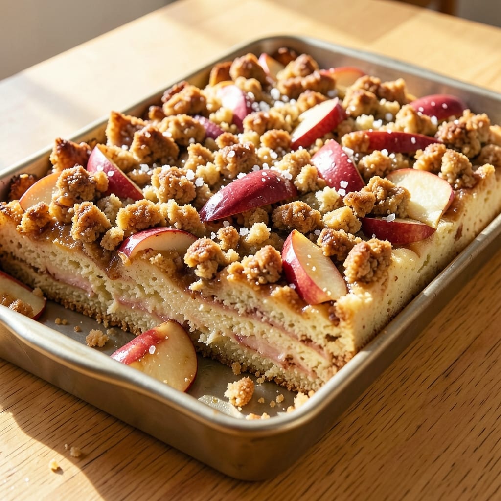 Apple Streusel Sheet Cake Recipe: Caramelized Apple Streusel Crunch in One Bake