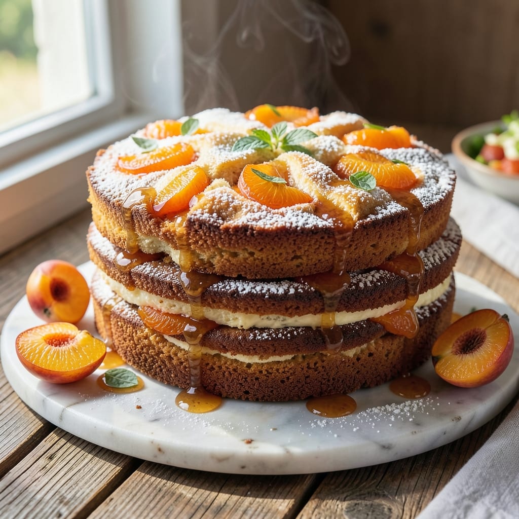 Apricot Danish Coffee Cake Recipe: Buttery Streusel Crown Over Spiced Fruit Layers