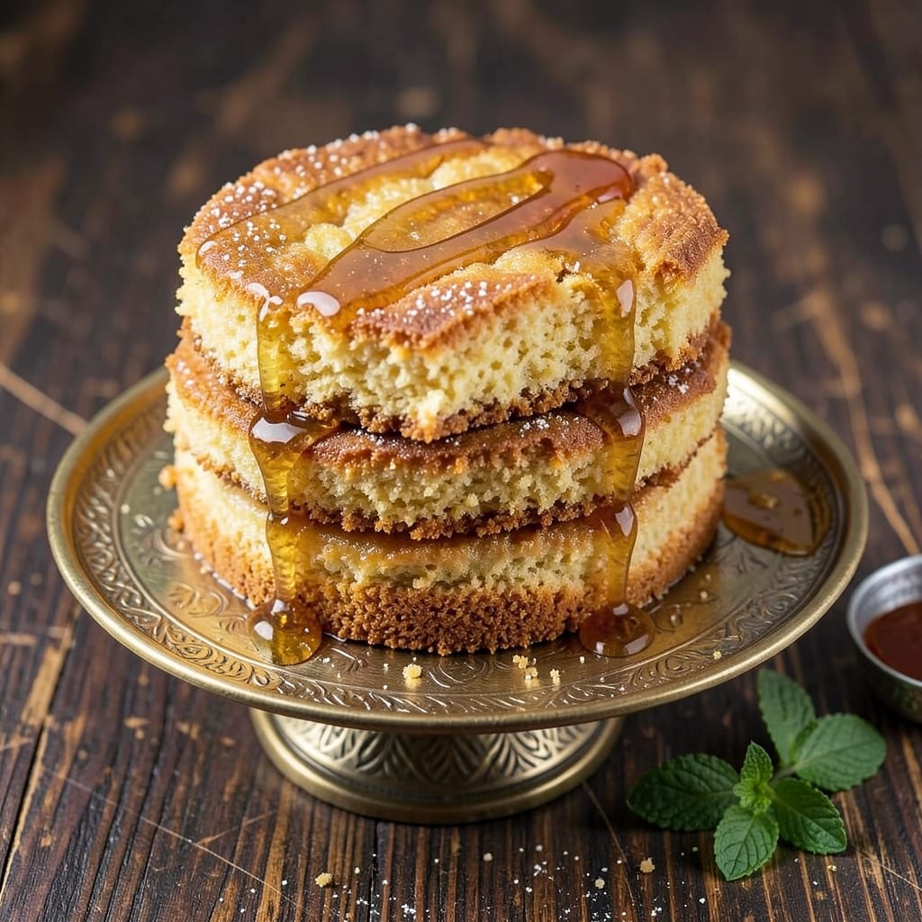Arabic Honey Cake Recipe: Fragrant Rosewater and Crunchy Pistachio Topping