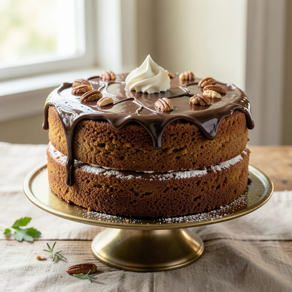 Baker's Secret German Chocolate Cake Recipe: Almond-Filled Layers With Buttery Streusel Crown