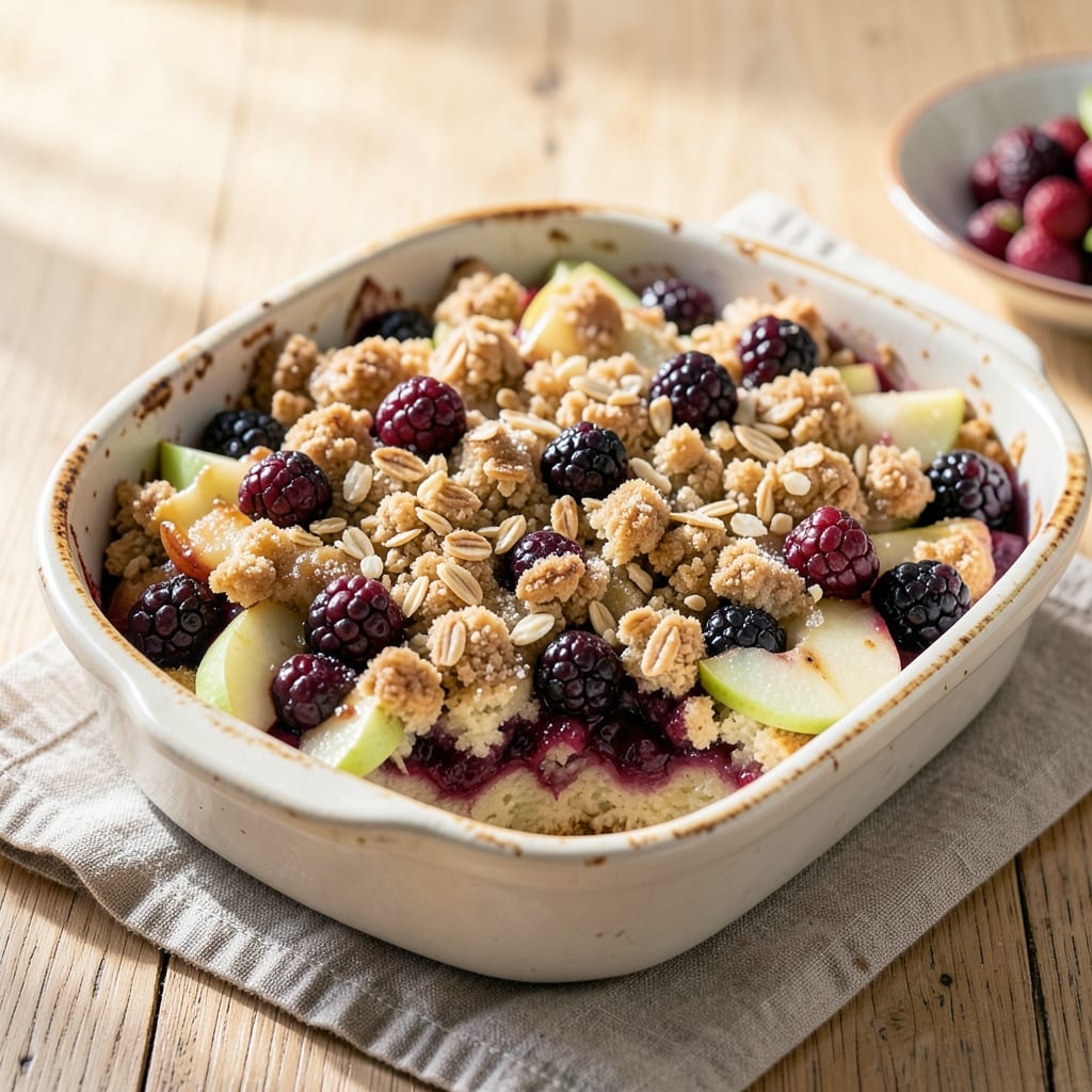 Apple and Blackberry Crumble Cake Recipe: Warm Spice Crunch With Juicy Fruit Burst