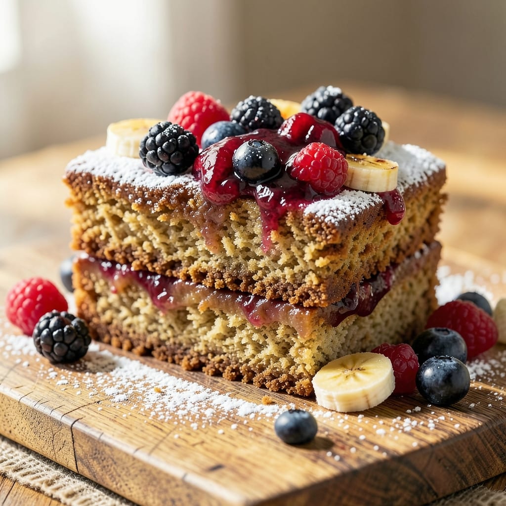 Banana Berry Cake Recipe: Swirled Fruit Layers With Buttery Streusel Top