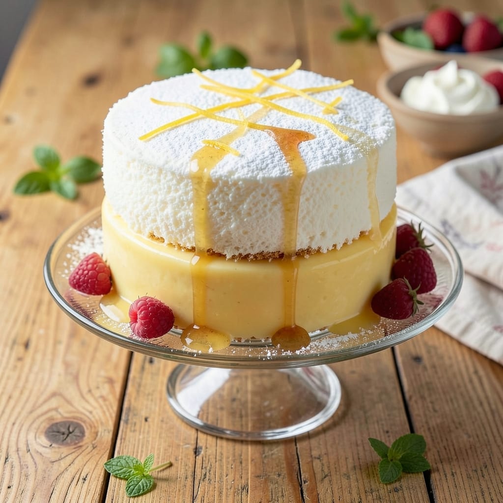 Angel Food Cake With Lemon Pudding Recipe: Lightness Meets Citrus Creaminess