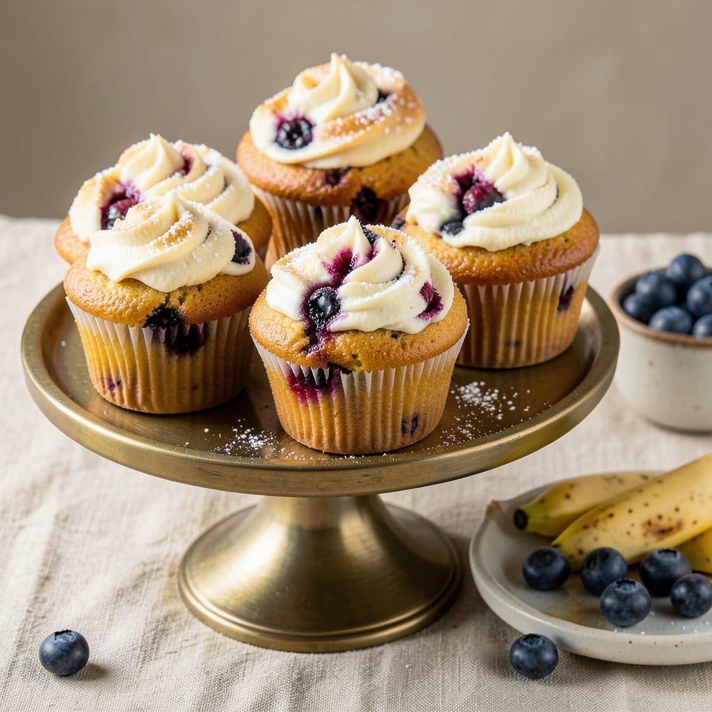 Banana Blueberry Cupcake Recipe: Double-Layered Joy With Caramelized Banana Swirls