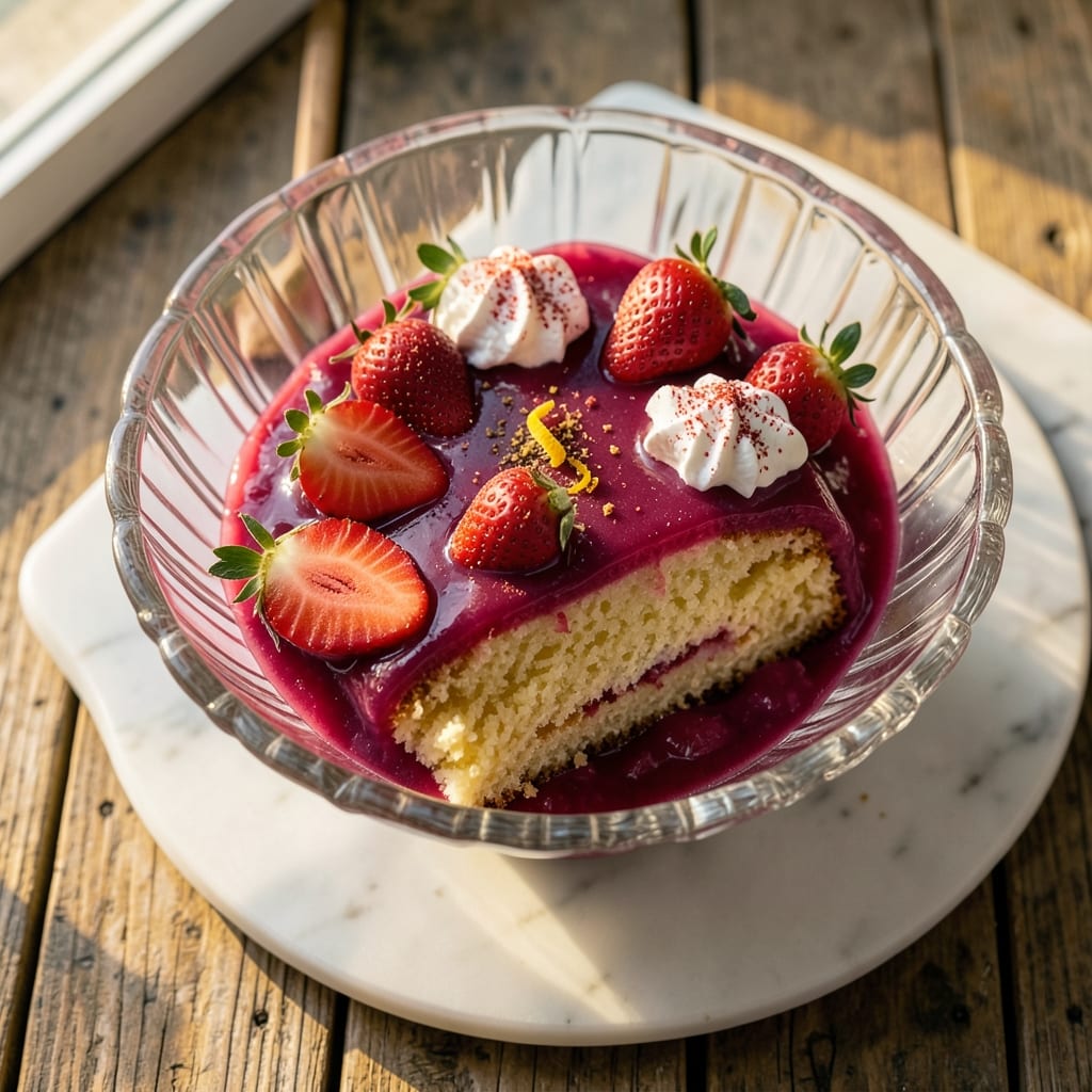 Angel Food Cake, Strawberries, Jello, and Cool Whip Recipe: Triple-Layered Dessert Tower in Minutes
