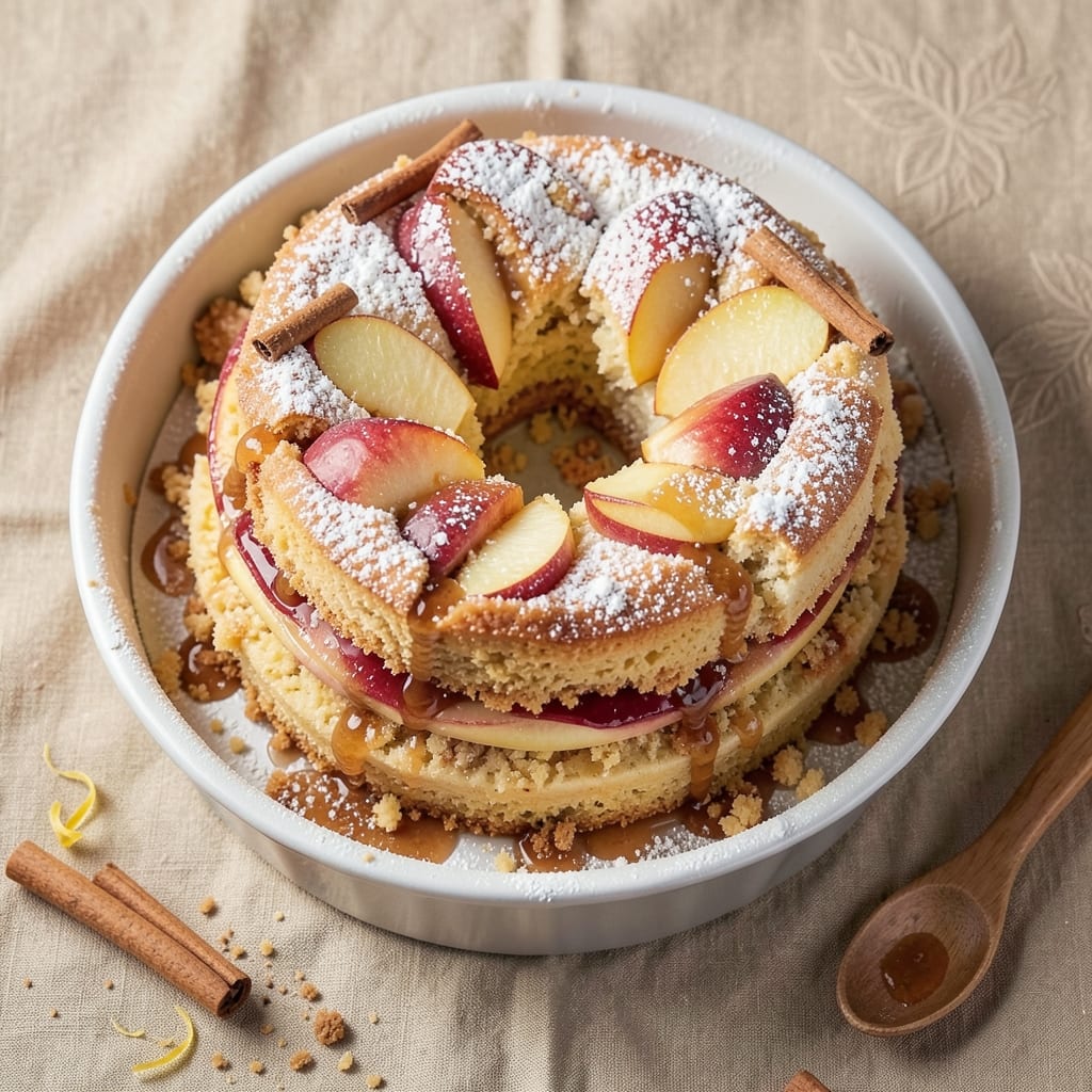 Apple Ring Cake Recipe: Buttery Streusel Crown Over Spiced Apple Filling