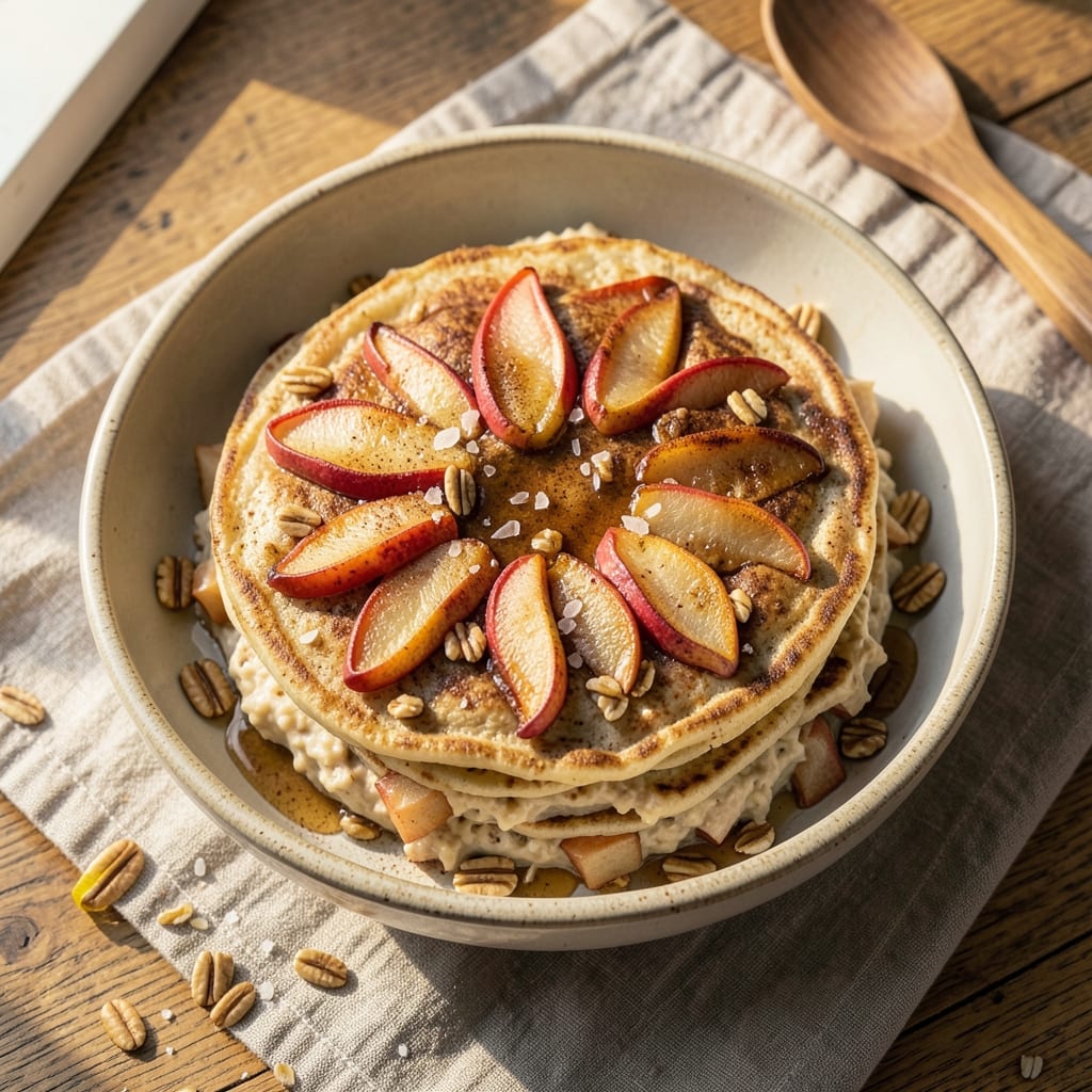Apple Cinnamon Oatmeal Pancakes Recipe: Warm Spice and Crunchy Top in Every Bite