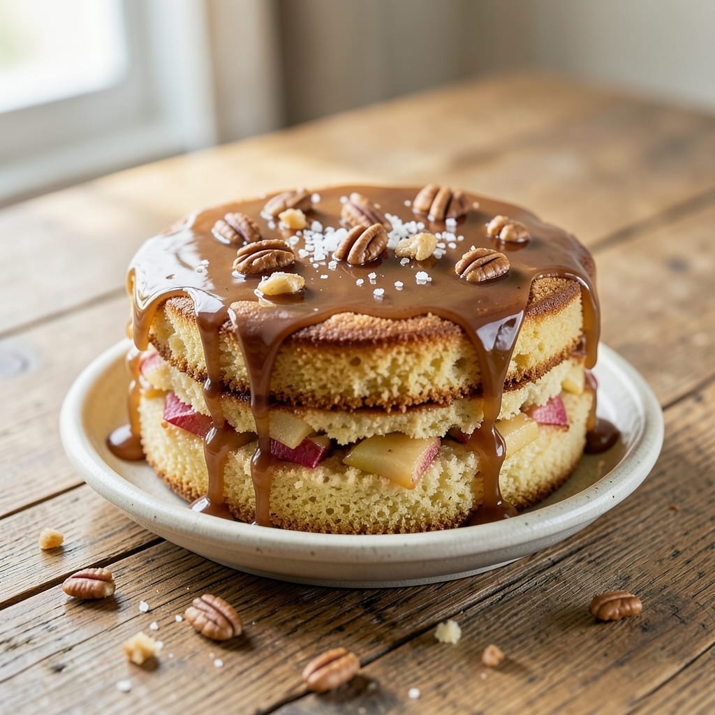 Apple Cake Recipe With Caramel Glaze: Drizzled Sweetness and Spiced Apple Layers