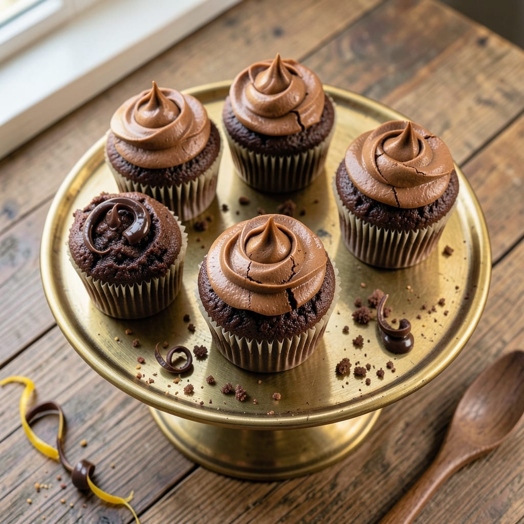 Bakers Chocolate Cupcakes Recipe: Fudgy Cocoa Height With Vanilla Bean Frosting Swirl
